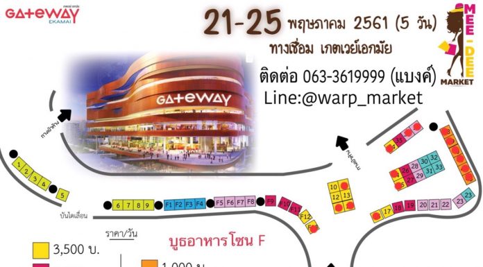 เปิดจองด่วน ศูนย์การค้าเกตเวย์เอกมัย(ด้านนอก) gateaway