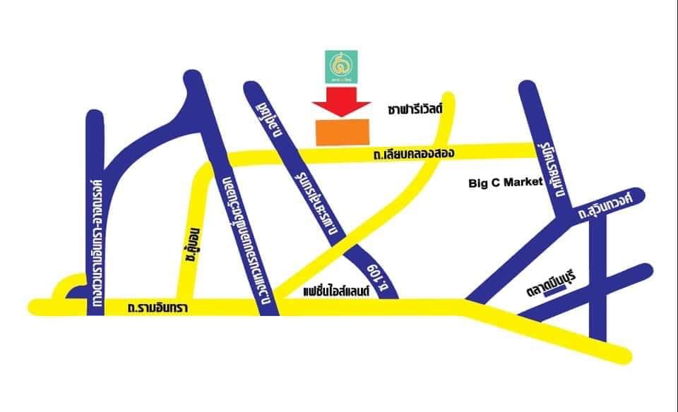 แผนที่ตลาดไนท์ใหญ่ ตลาดนัดนายใหญ่ เลียบคลองสอง